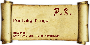 Perlaky Kinga névjegykártya